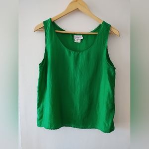 Green silk cami
